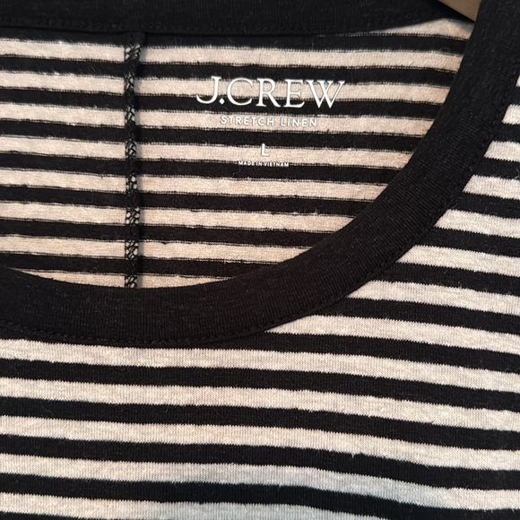 J.Crew Stretch linen-blend crewneck T-shirt in stripe - Picture 4 of 6